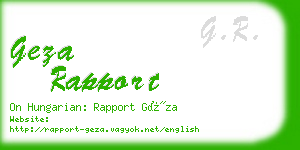 geza rapport business card